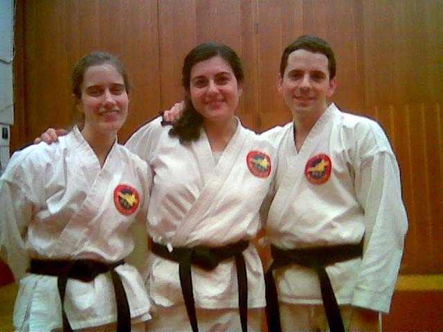 photo: Three new black belts in club: Katy, Mireille and Scott